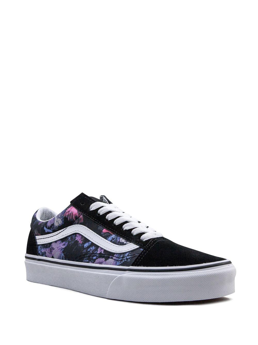 Vans old skool warped floral & black skate shoes Clearance