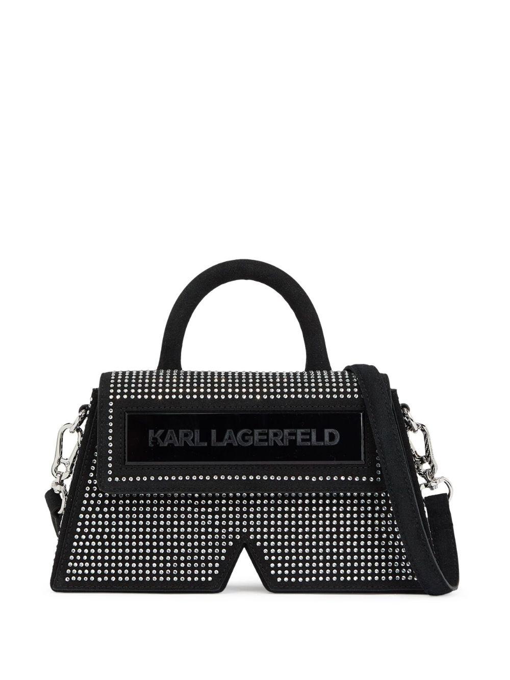 Karl Lagerfeld Ikon/k Crystalembellished Crossbody Bag in Black Lyst