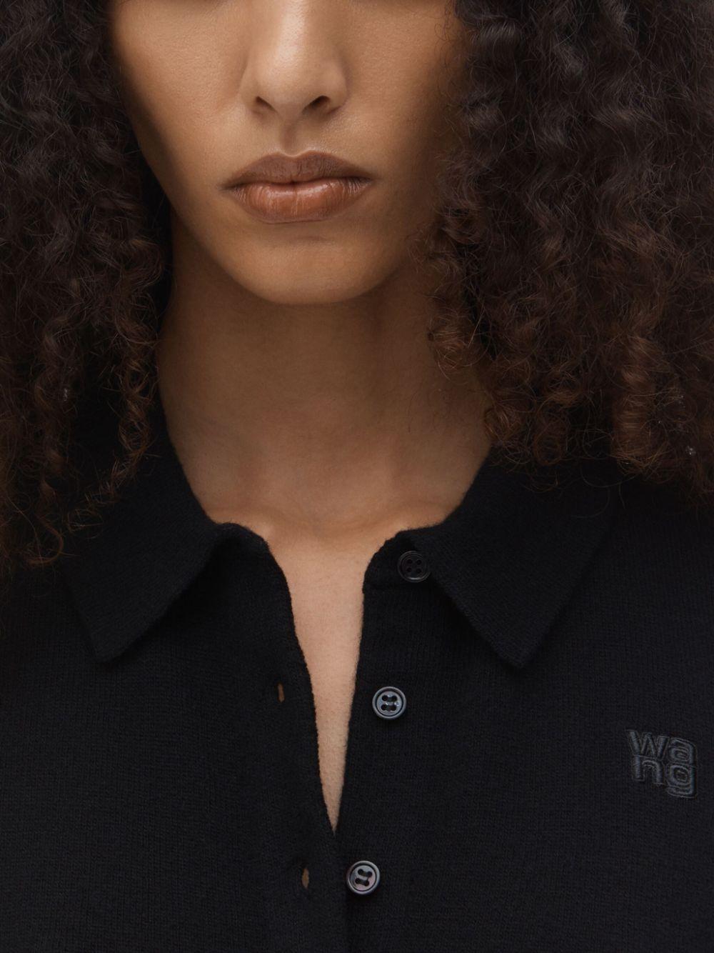 Alexander Wang レディース ブラック ポロシャツ トップス Alexander Wang レディース ブラック ポロシャツ トップス