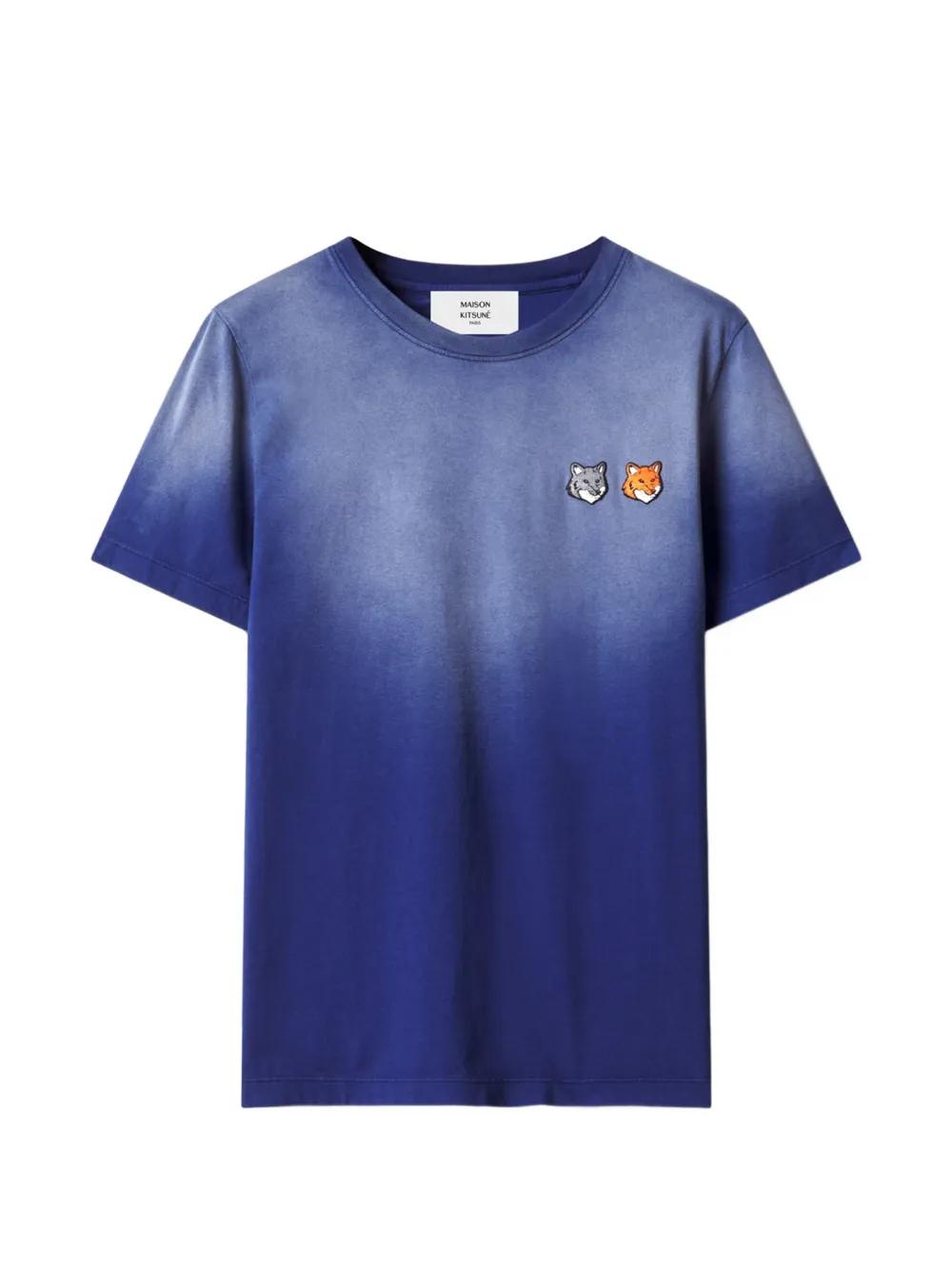 Maison Kitsuné Double Fox Head Patch T-Shirt in Blue | Lyst