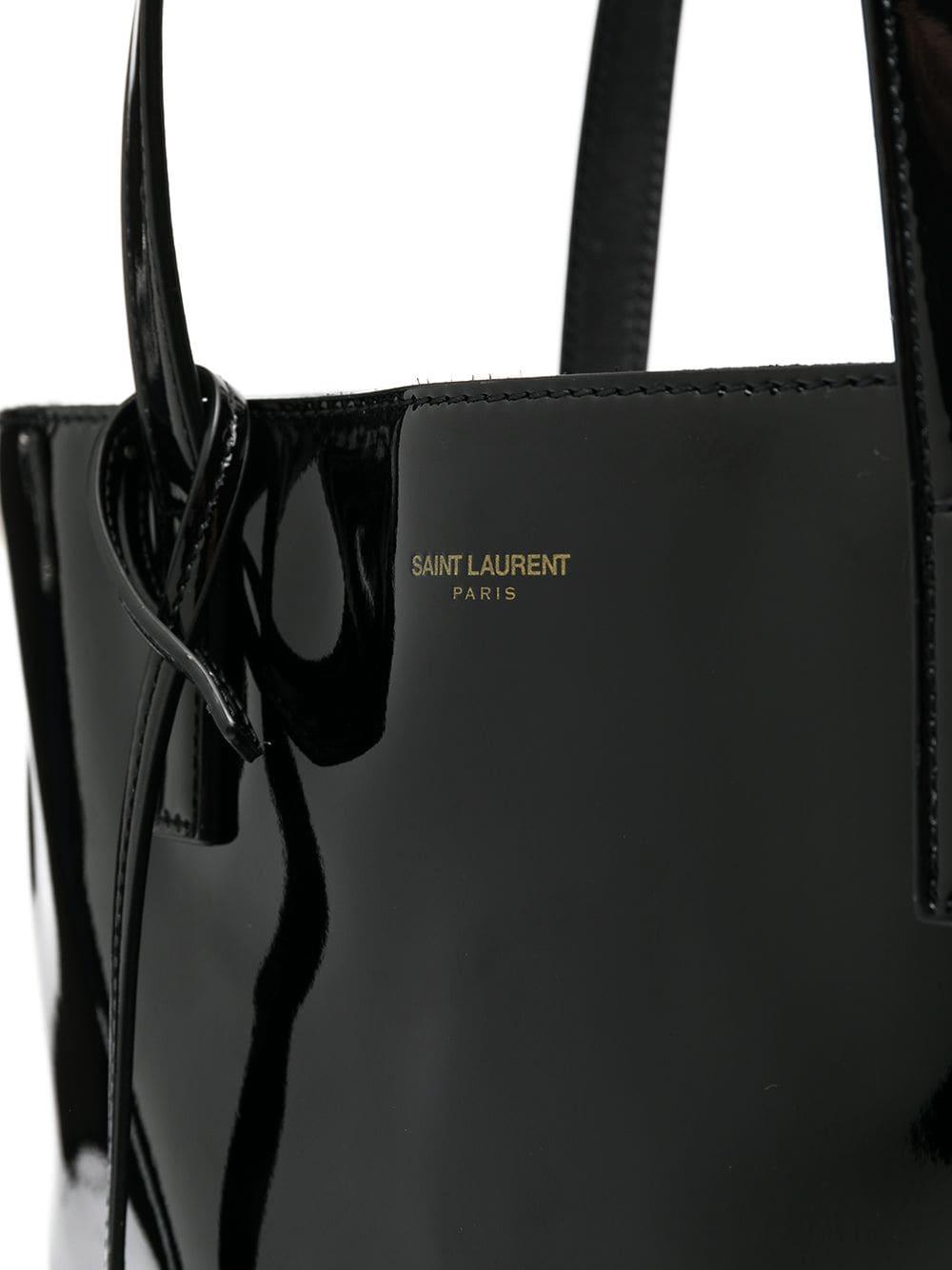 Saint Laurent Toy North / South Patent Shopping Os in Black | Lyst