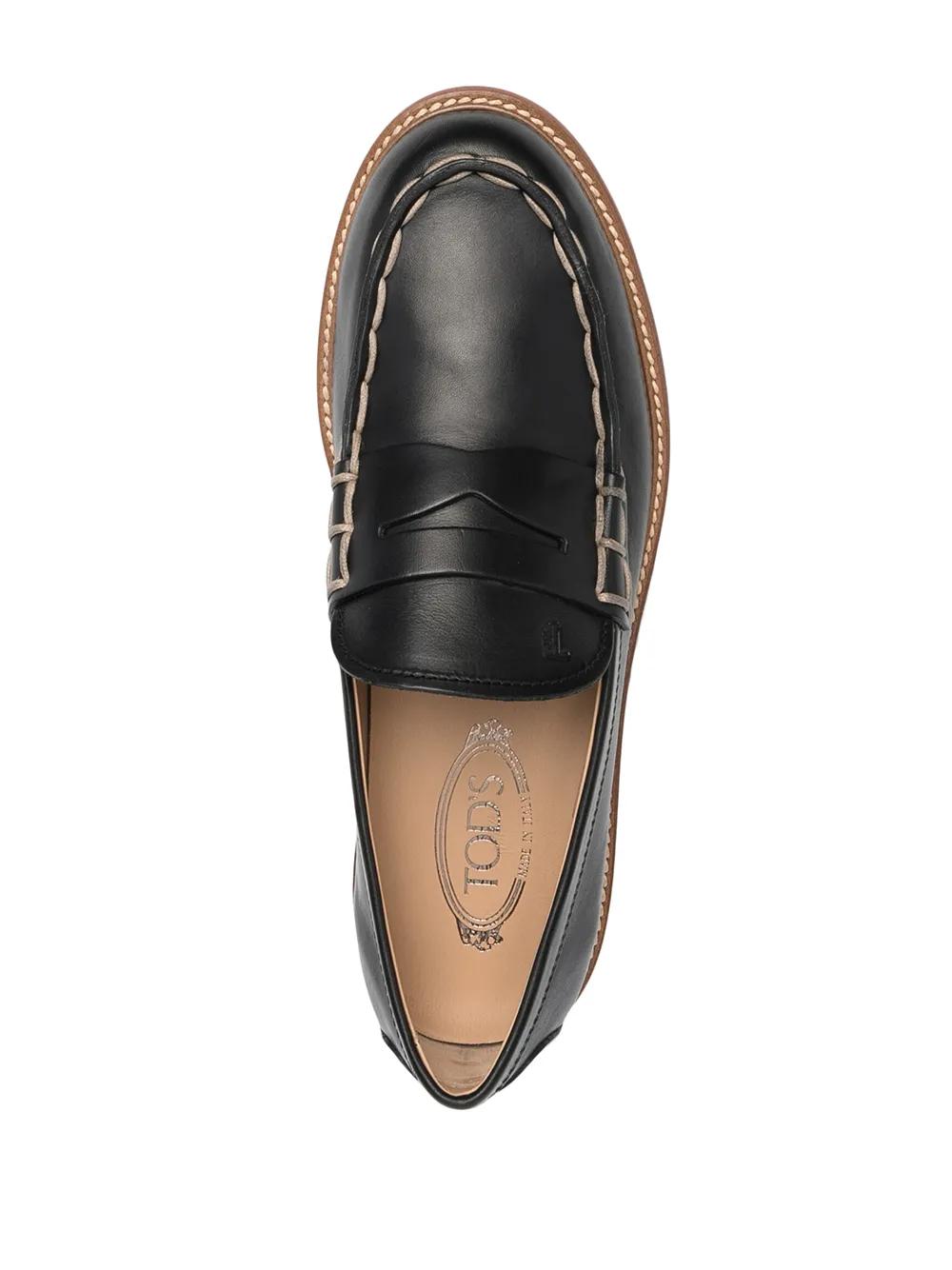 Tod\'s Black Slip-On Loafers with Contrast Stitching Man BLACK Loafers in Leather XXM0ZF0Q920PLS6MB999 | Tods main image 4