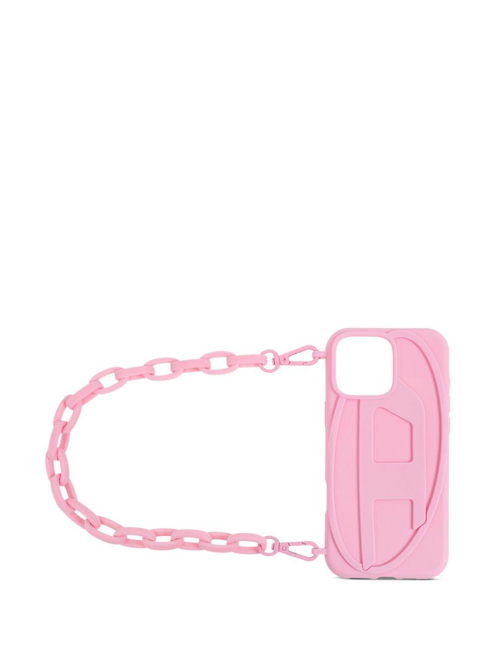 DIESEL OVAL D CHAIN CASE iPhone 16 Pro Pink Case for iPhone