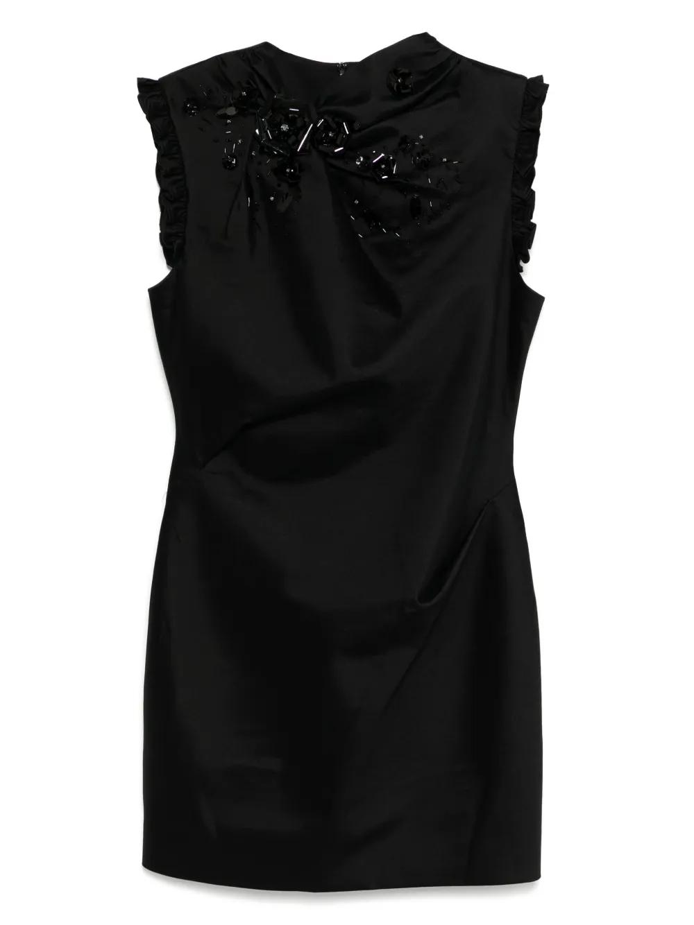 ワンピース SHUSHU/TONG bustier spliced dress Black Embellished Bustier Spliced Midi Dress by SHUSHU/TONG