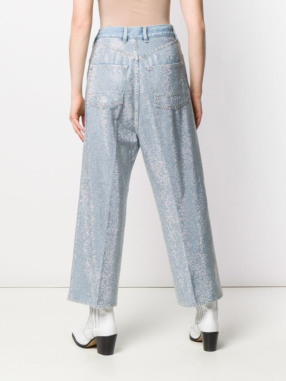 Jean Breezy a ornements Golden Goose en coloris Bleu Lyst
