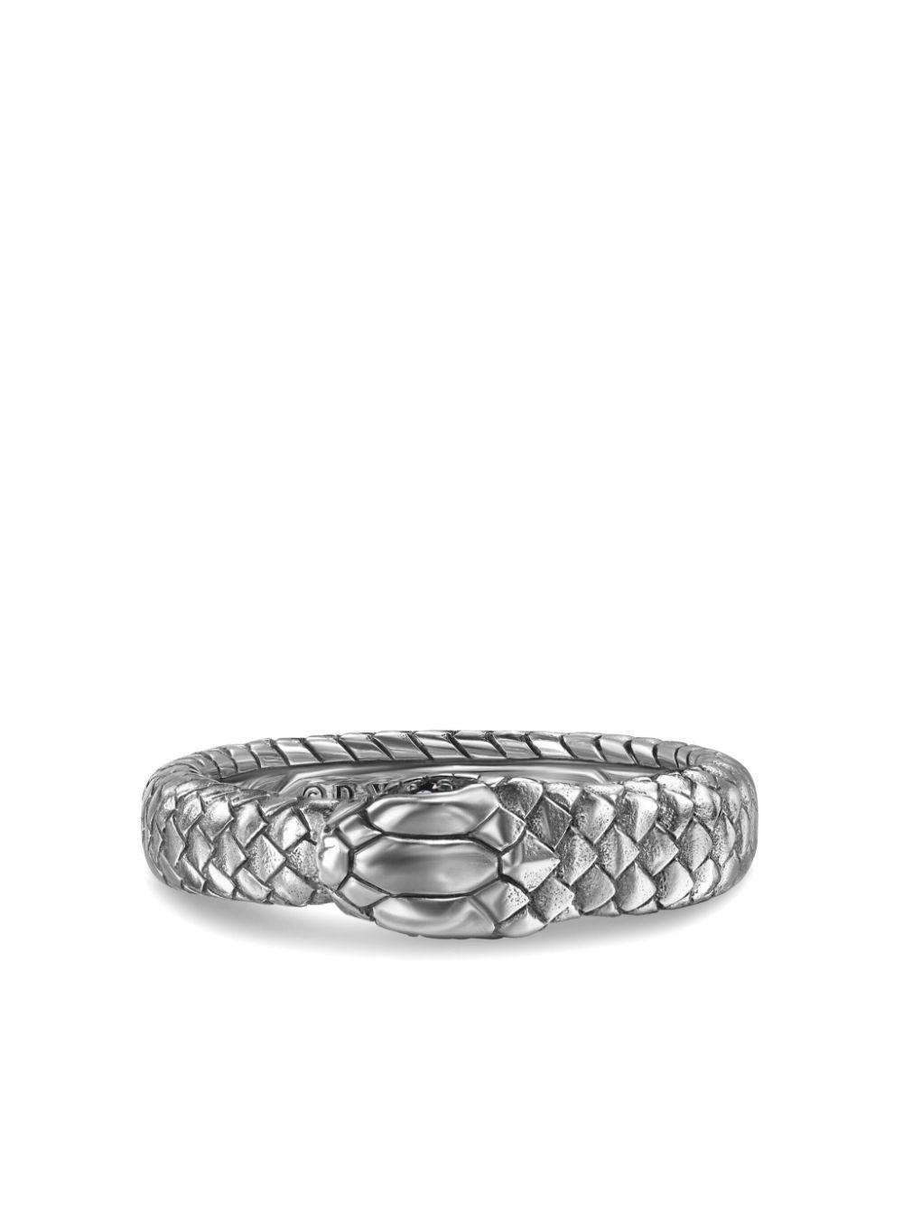David Yurman Sterling Ouroboros Diamond Band Ring (6Mm) in