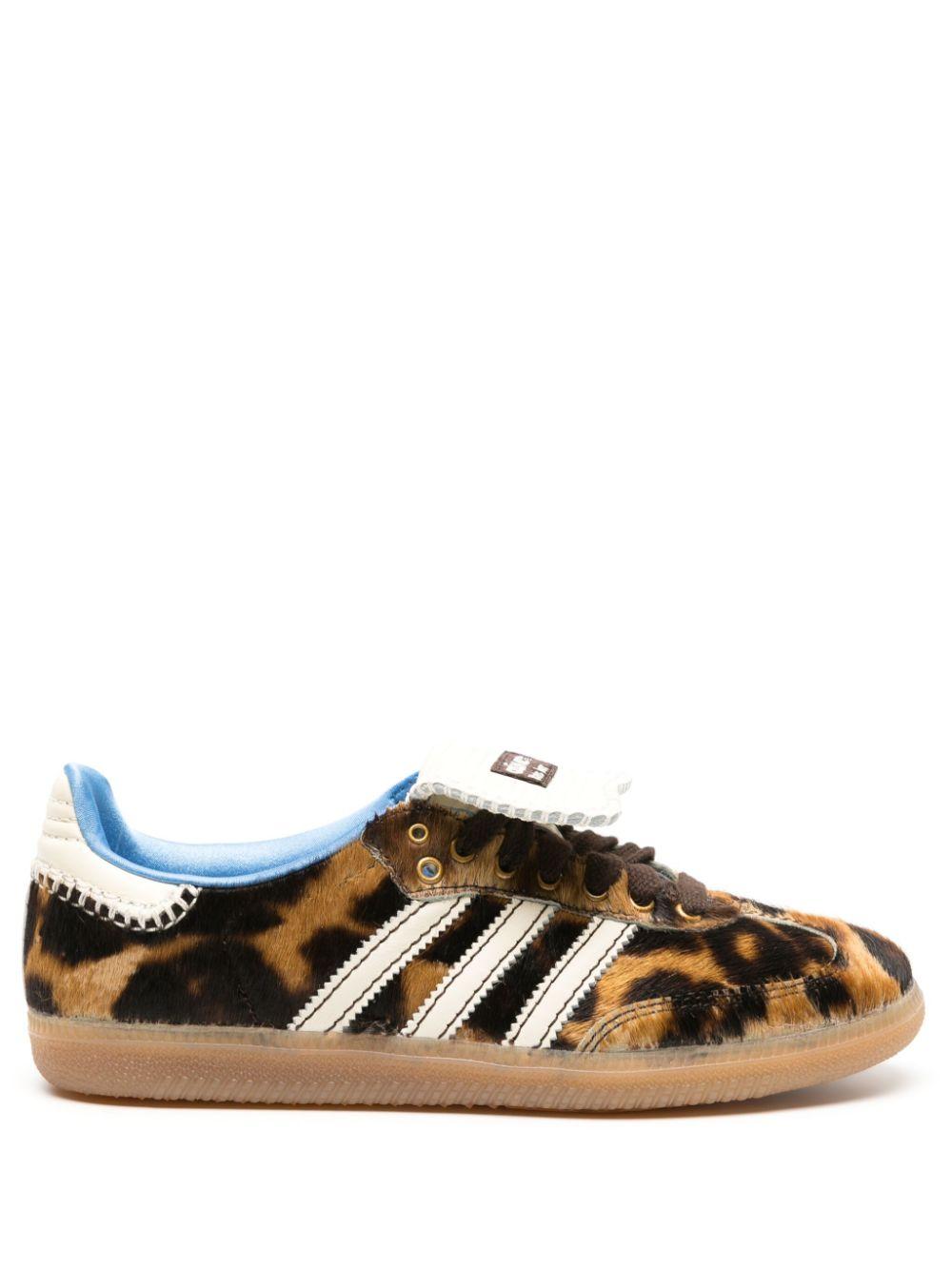 adidas Leopard-print Leather Sneakers in Brown | Lyst