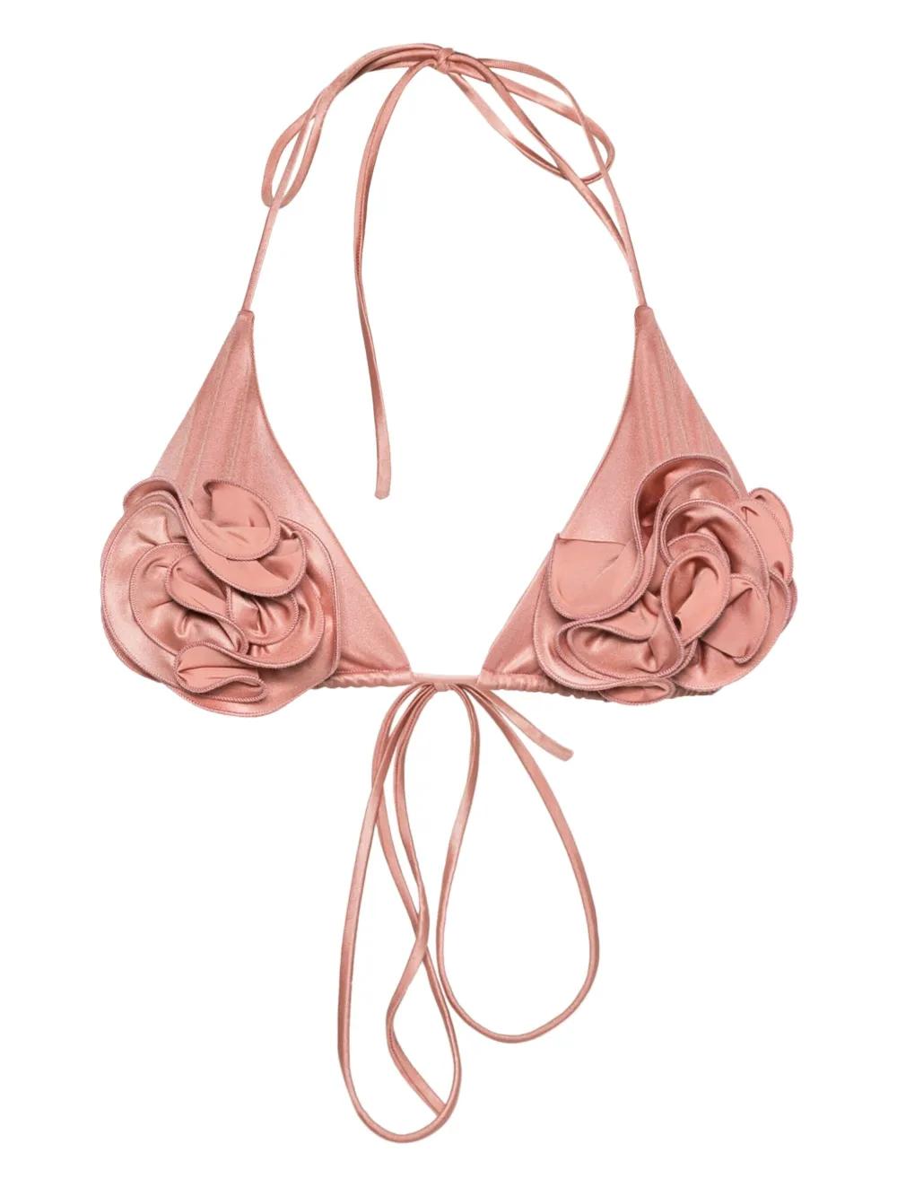 Magda Butrym Floral-Appliqué Bikini Top in Pink | Lyst