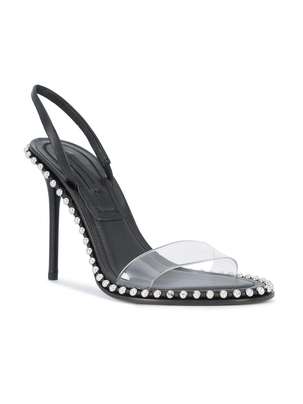 alexander wang black satin ivy heeled sandals