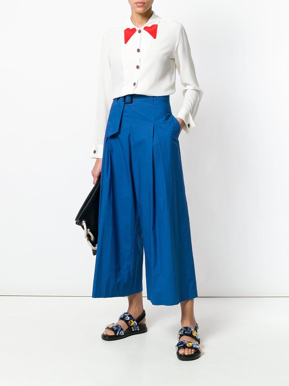 Pantalon palazzo à taille haute Coton Etro en coloris Bleu ...