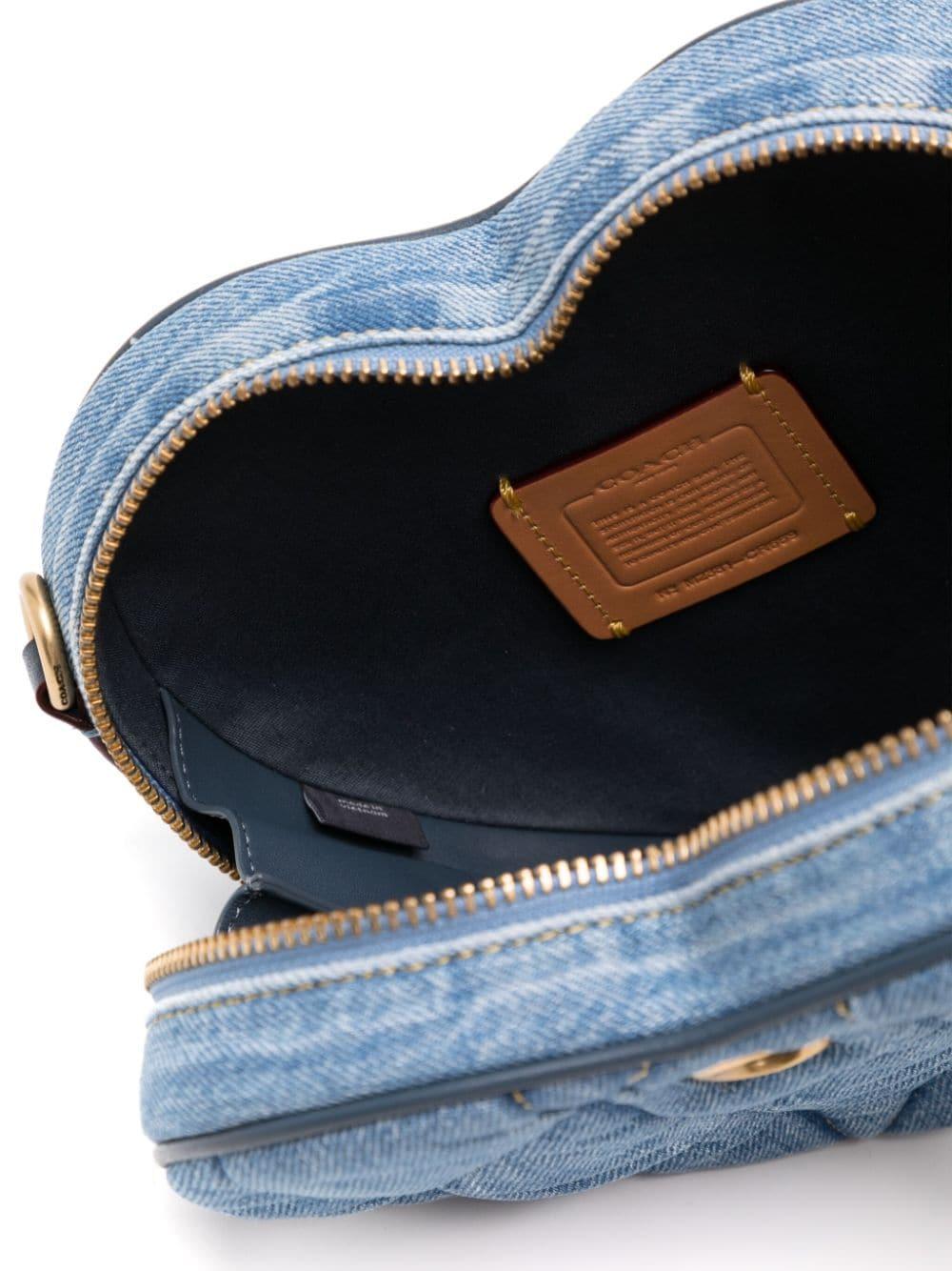 COACH Heart Denim Crossbody Bag in Blue | Lyst