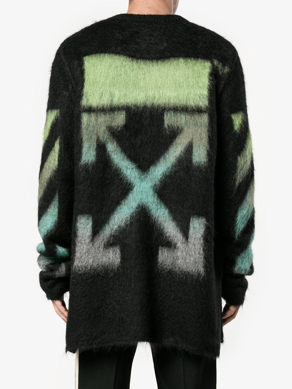 Off-White c/o Virgil Abloh Wool Brushed Arrows Sweater in Black 