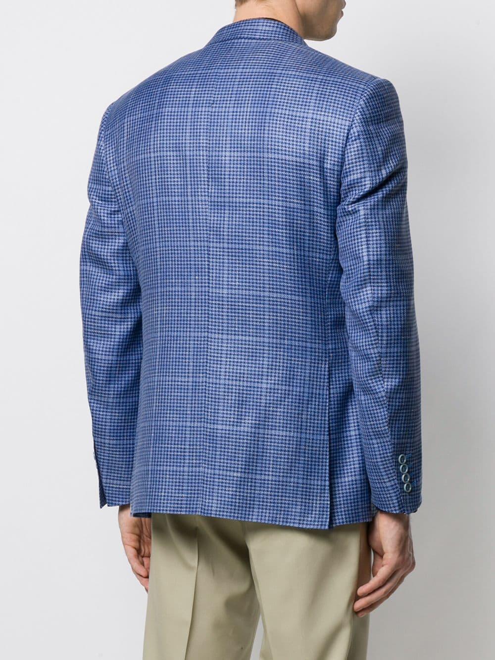 Canali Wool Houndstooth Pattern Blazer in Blue for Men Lyst