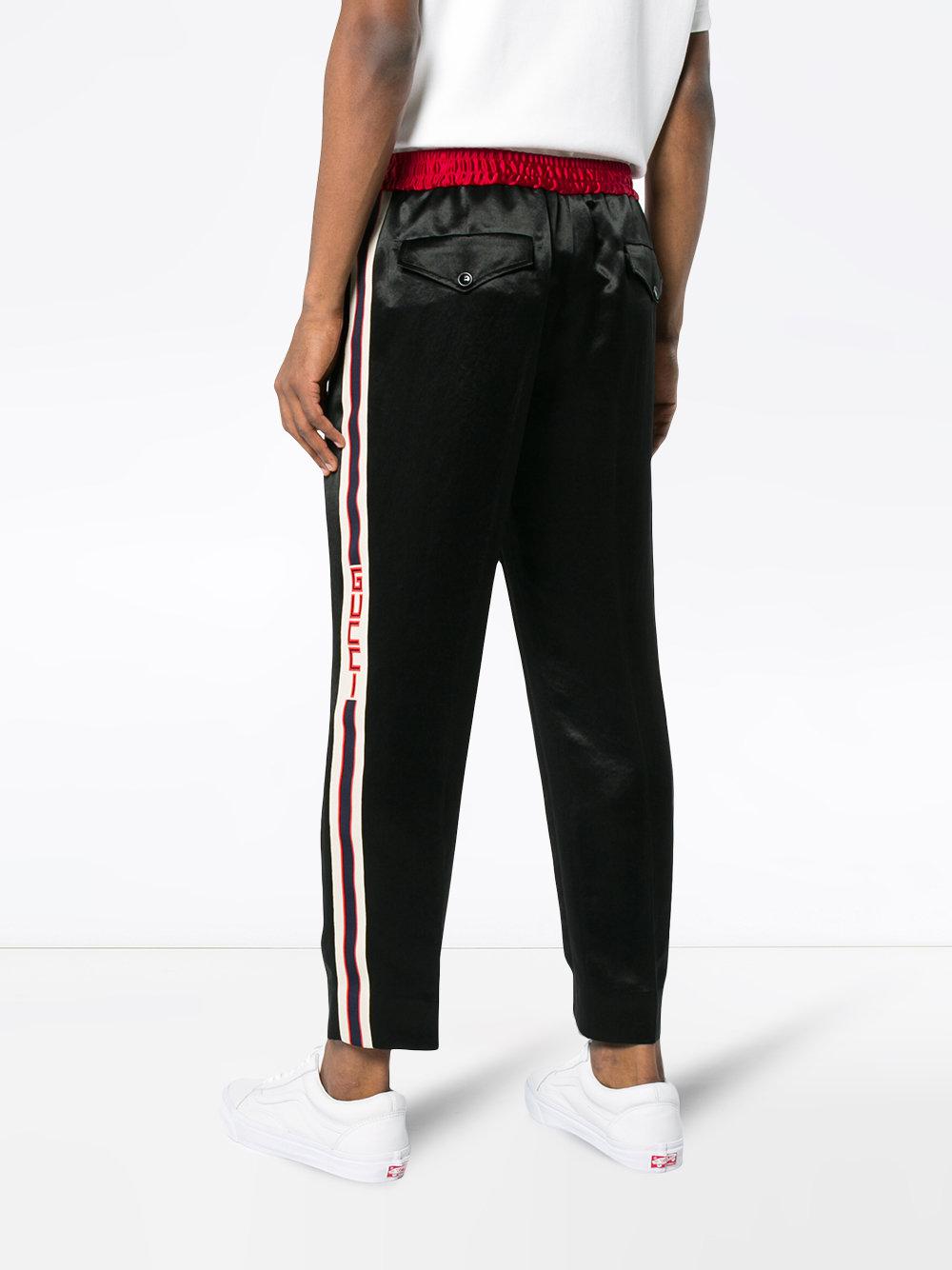 Gucci Cotton Side Stripe Track Pants in Black for Men - Lyst