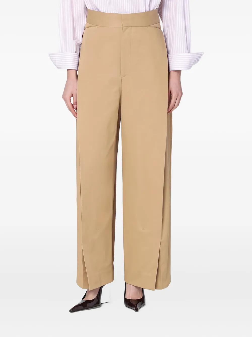 【Victoria Beckham】プリーツワイドレッグパンツ Victoria Beckham プリーツ ワイドパンツ | ブルー | FARFETCH JP