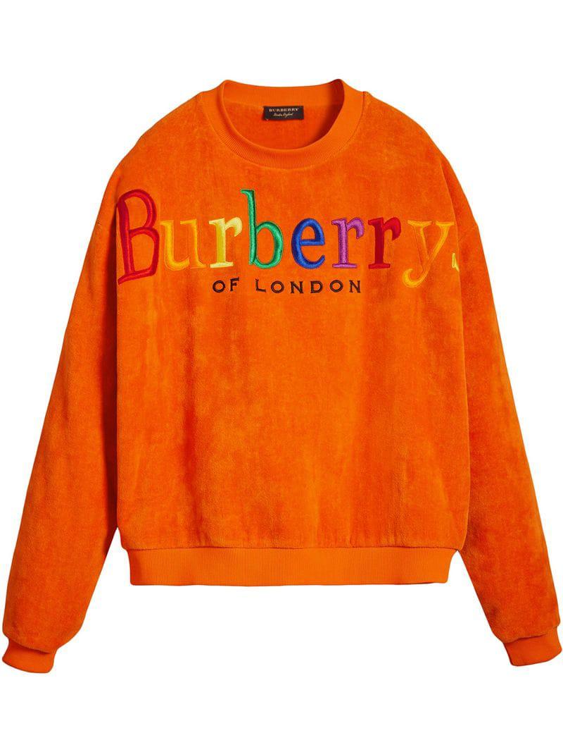 Burberry Rainbow Logo French Terry Sweatshirt in Yellow & Orange (Orange)  for Men | Lyst