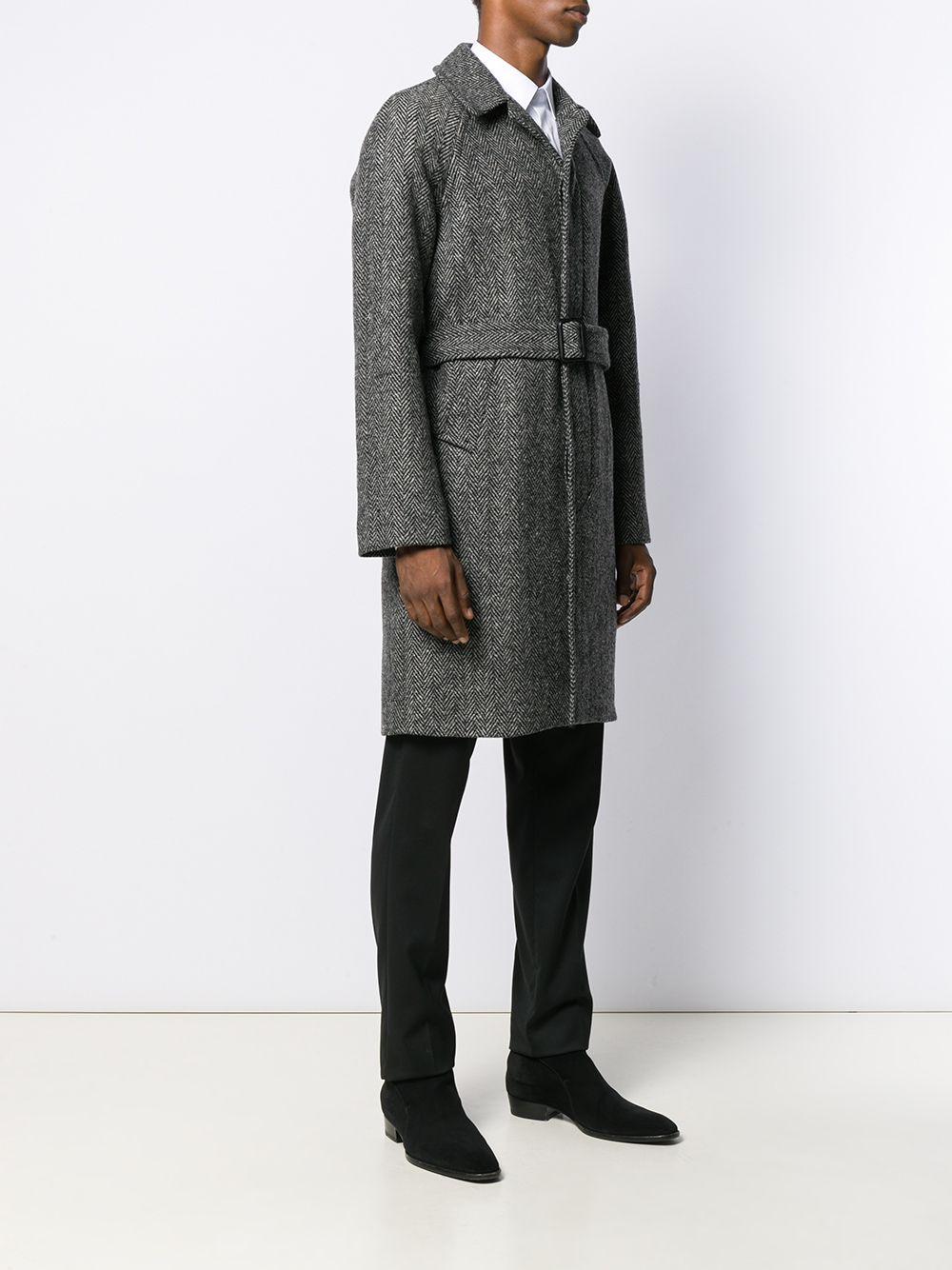 Sandro Herringbone Coat in Black for Men | Lyst