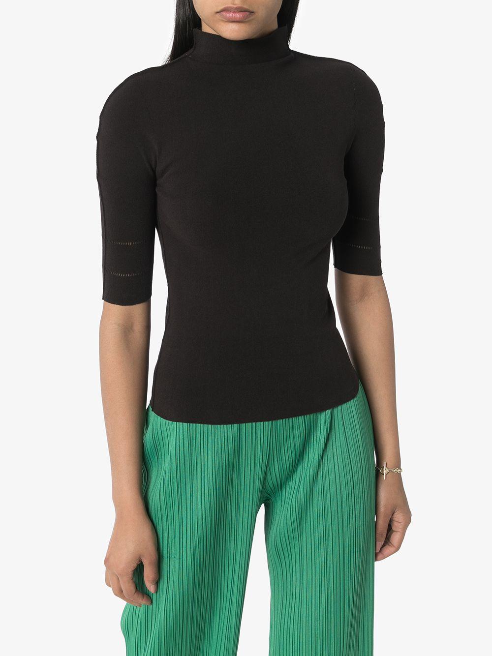 Issey Miyake Synthetic Turtleneck Mid Sleeve Top in Brown - Lyst