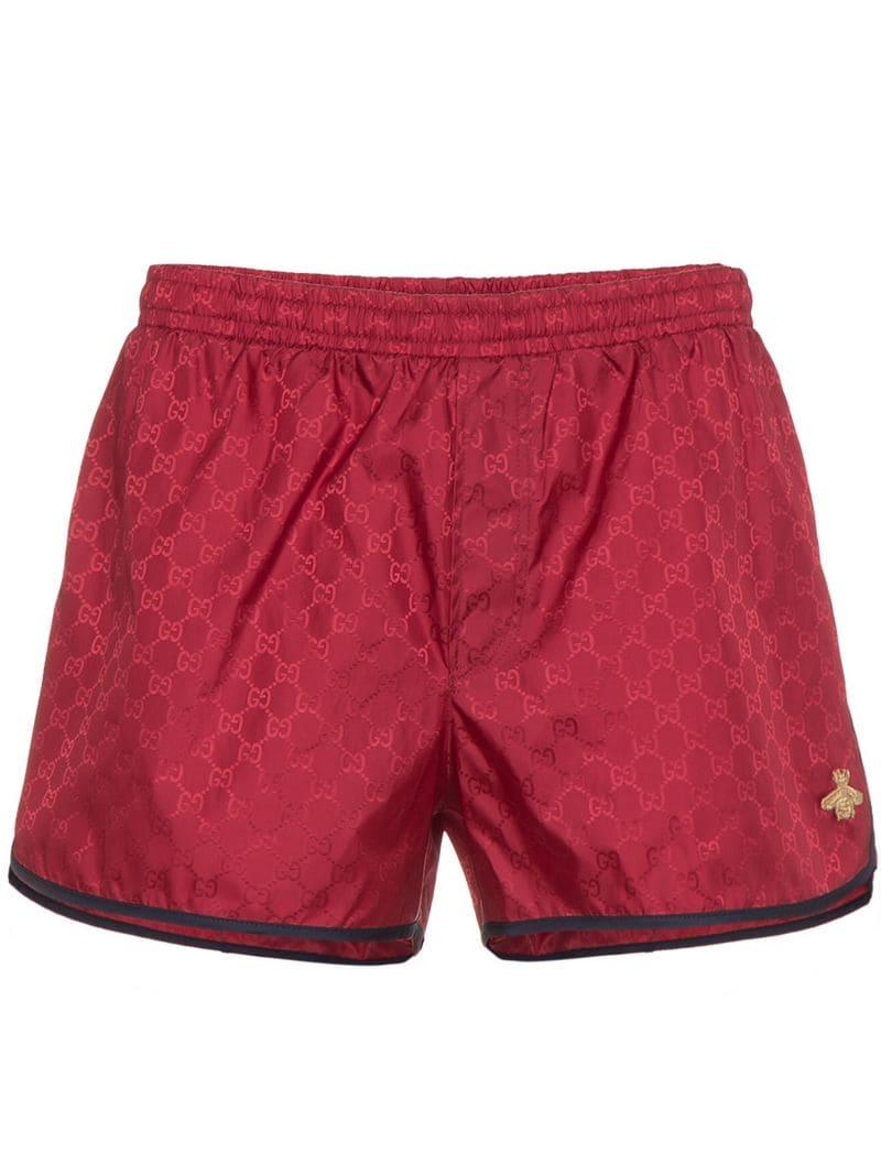 gucci swim shorts red