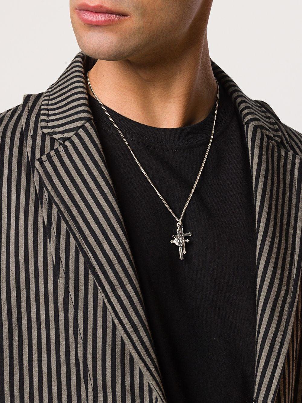 ネックレス・チョーカー emanuele bicocchi NEW DOUBLE CROSS NECKLACE (DGNCC3 SILVER) Large Double Cross Necklace