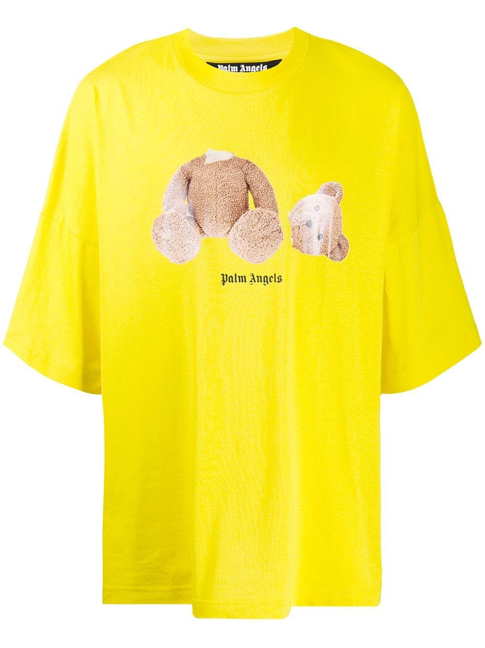 Palm Angels Teddy Bear Print Oversized T-shirt in Yellow for Men 