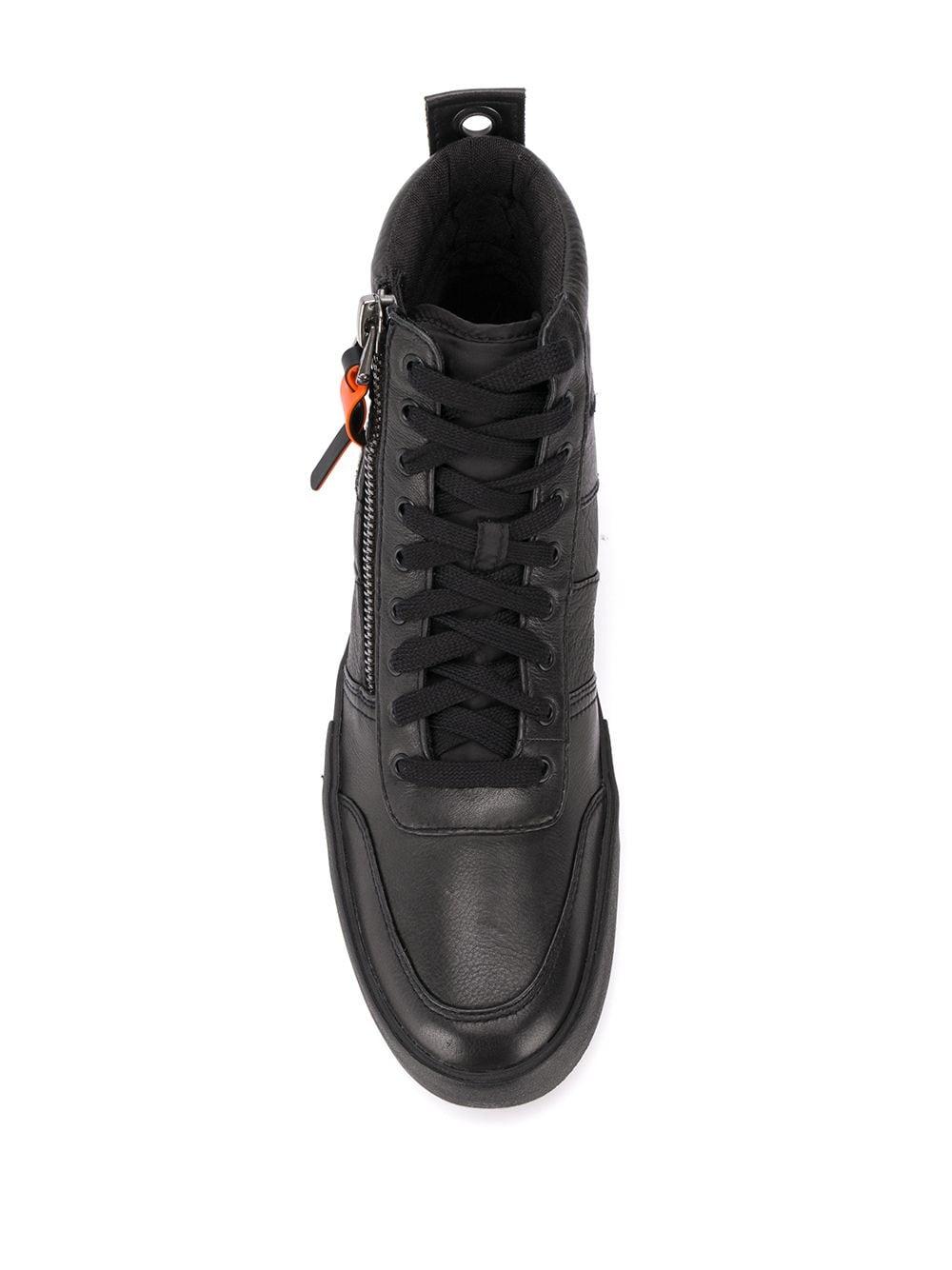 DIESEL High-top Sneakers In Panelled Suede in Black for Men | Lyst