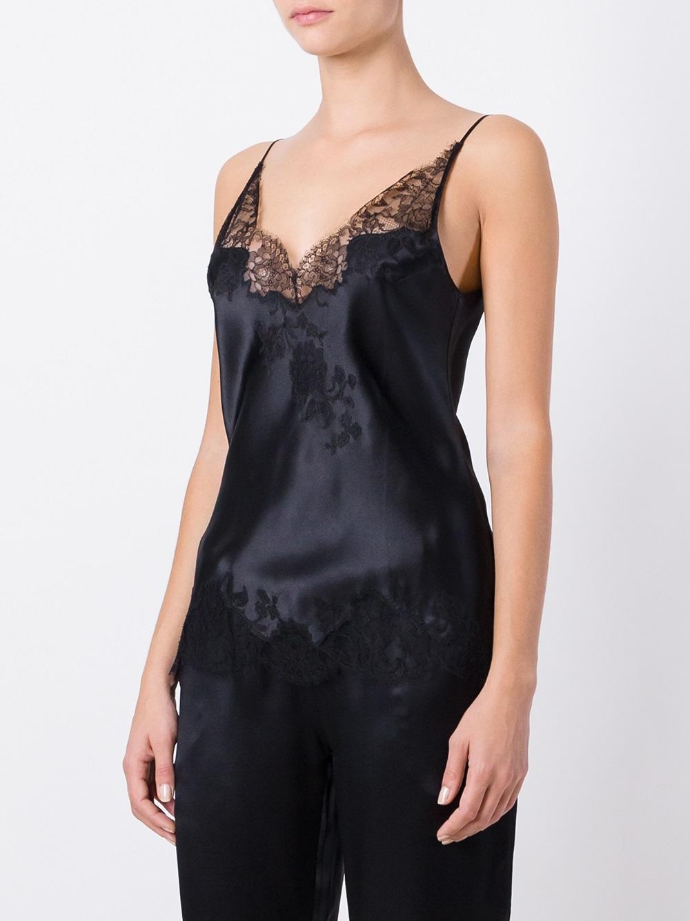 Carine Gilson Lace V-neck Camisole in Black - Lyst