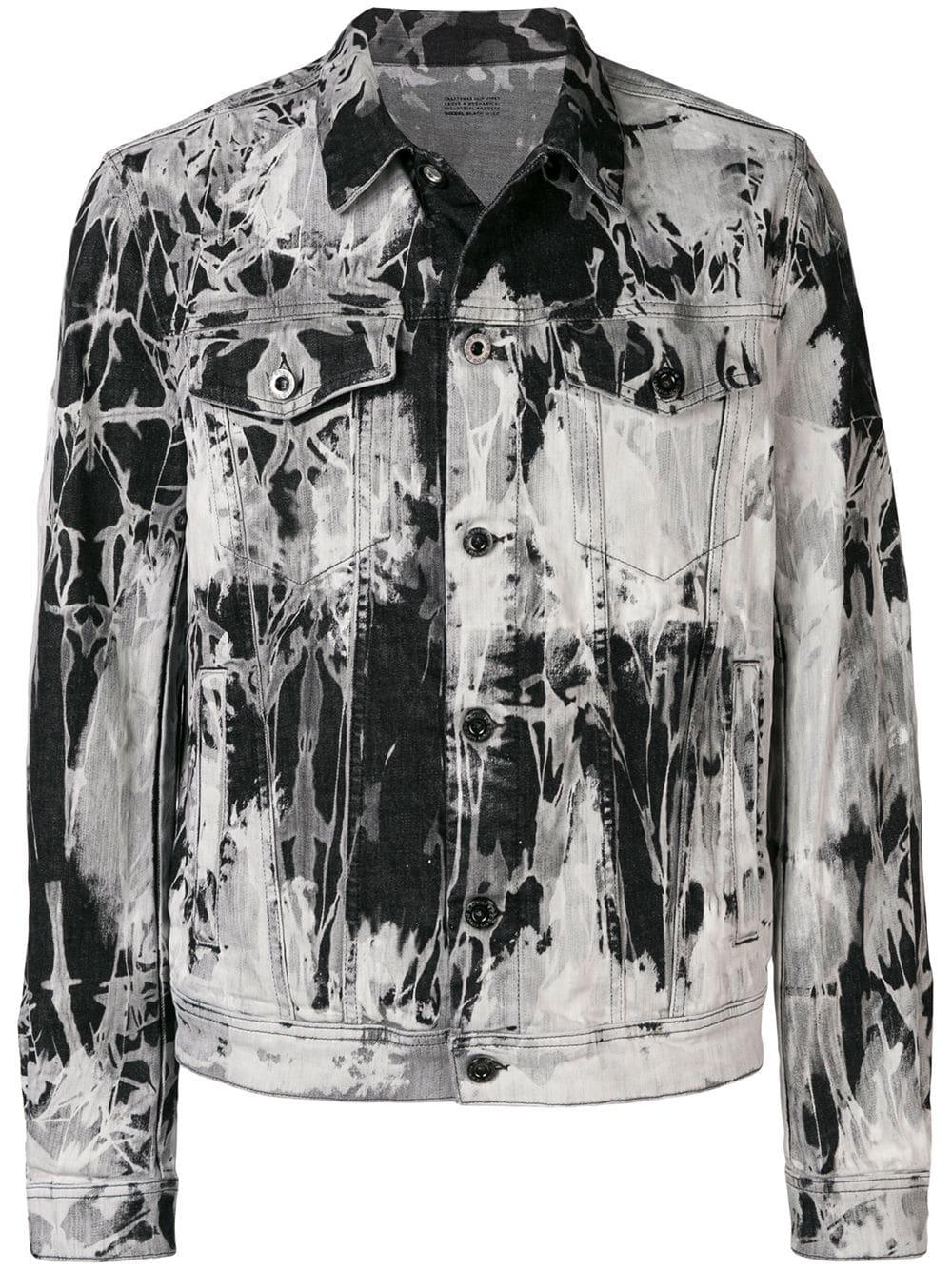 bleached black denim jacket