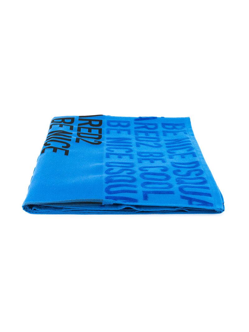 Lyst Dsquared² Be Cool Nice Beach Towel In Blue For Men Dsquared² Men S Blue Be Cool Nice Beach Towel