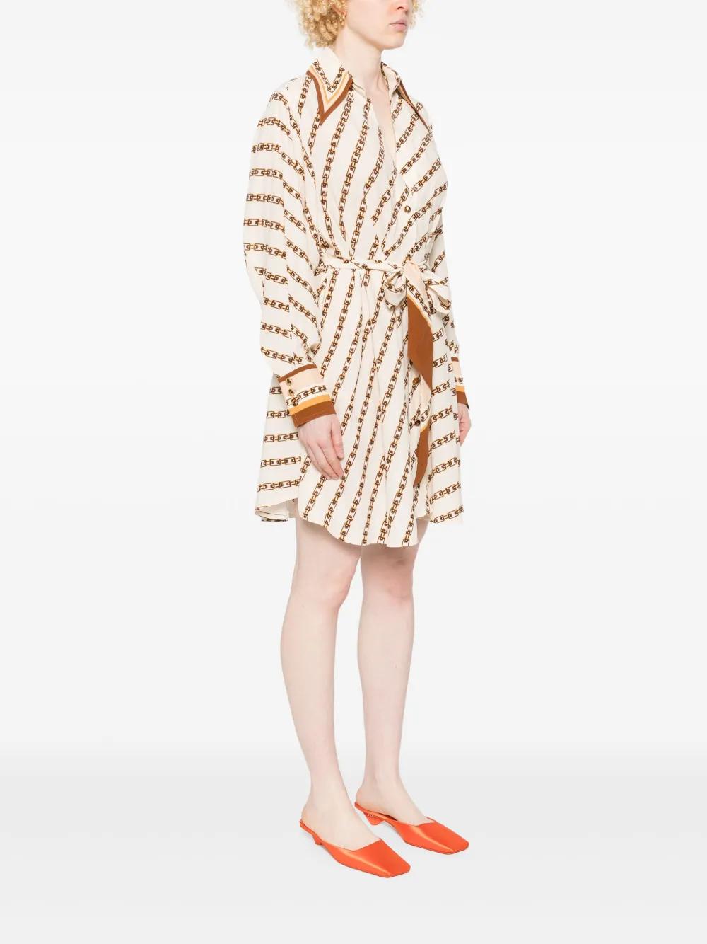 zimmermann tuck mini shirt dress Dot Tuck Silk Scarf Mini Shirt Dress