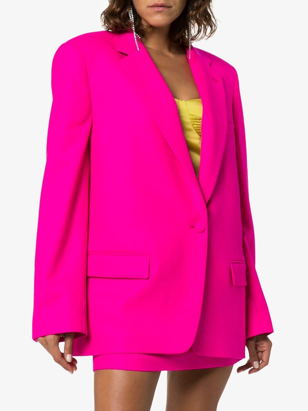 The Attico Wool Single-breasted Oversize Blazer in Pink - Lyst