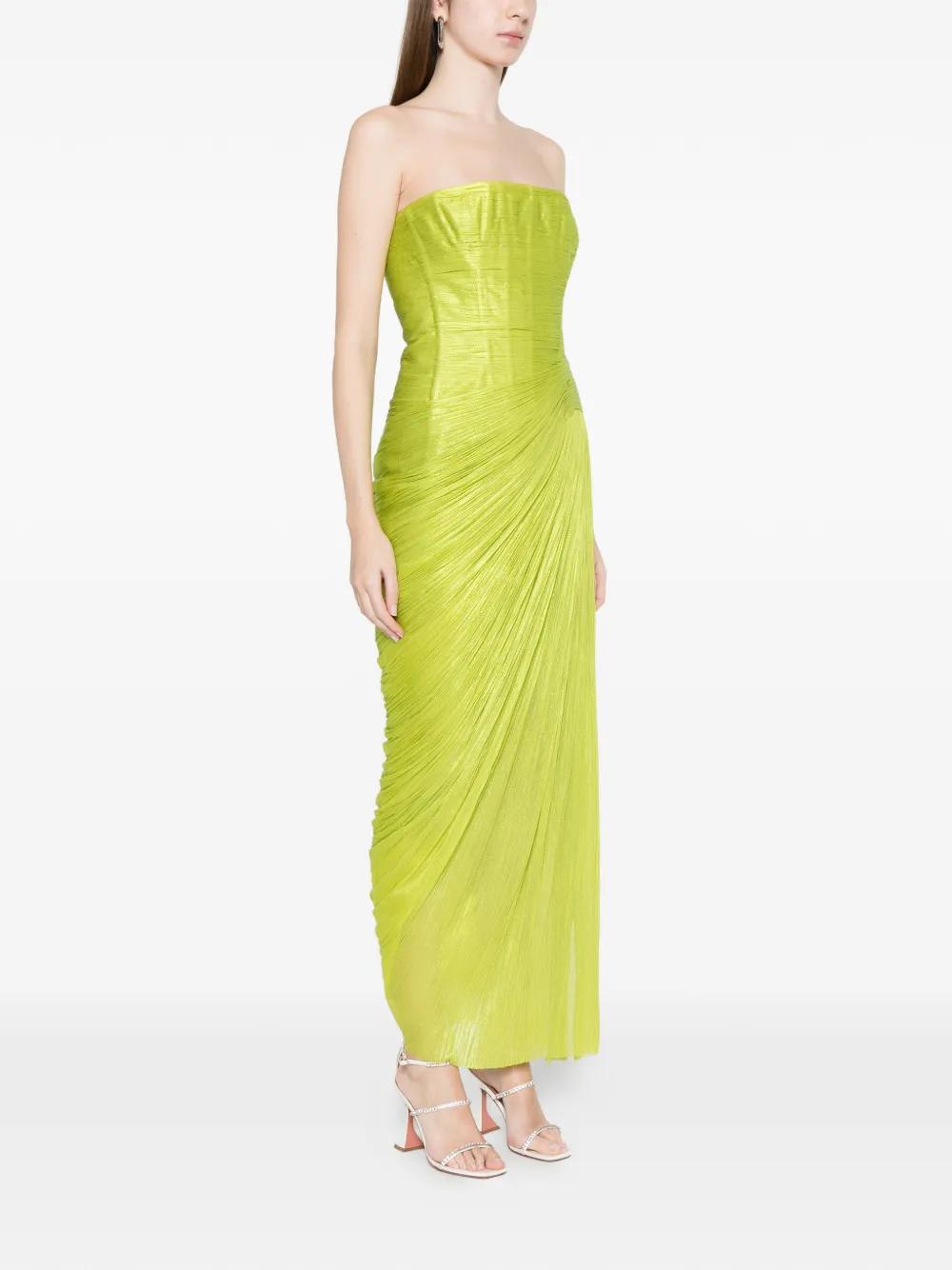 maria lucia hohan green pleated plunge midi dress Maria Lucia Hohan Green Ellie Plunge Neck Dress Maria Lucia Hohan