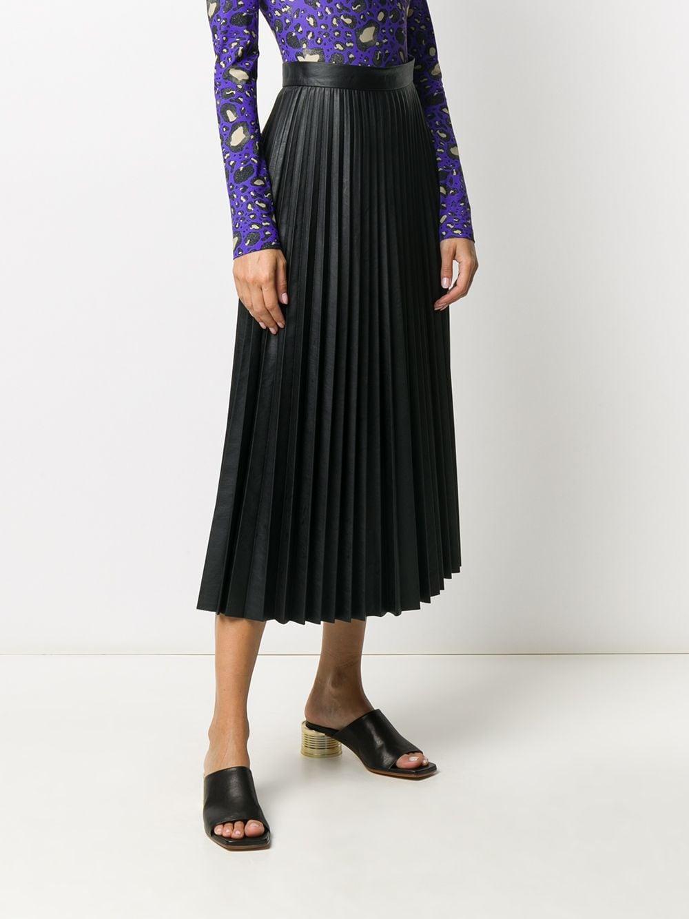 MM6 by Maison Martin Margiela Pleated Midi Skirt in Black - Lyst