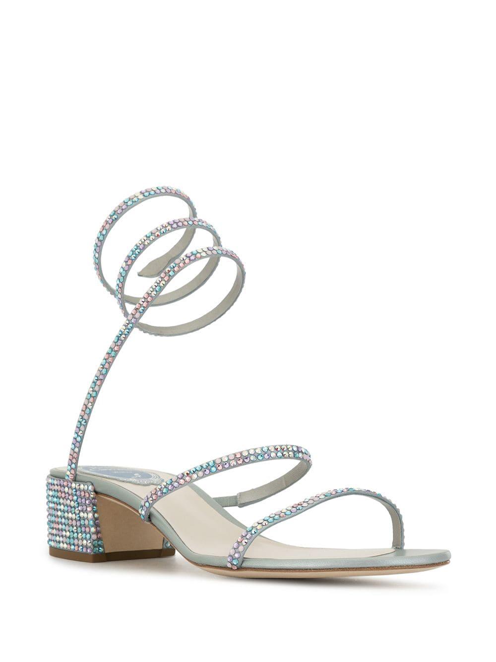 rene caovilla blue heels