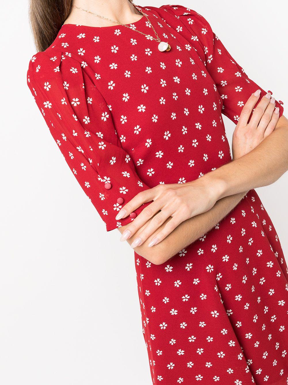 Reformation Floral-print Mini Dress in Red | Lyst