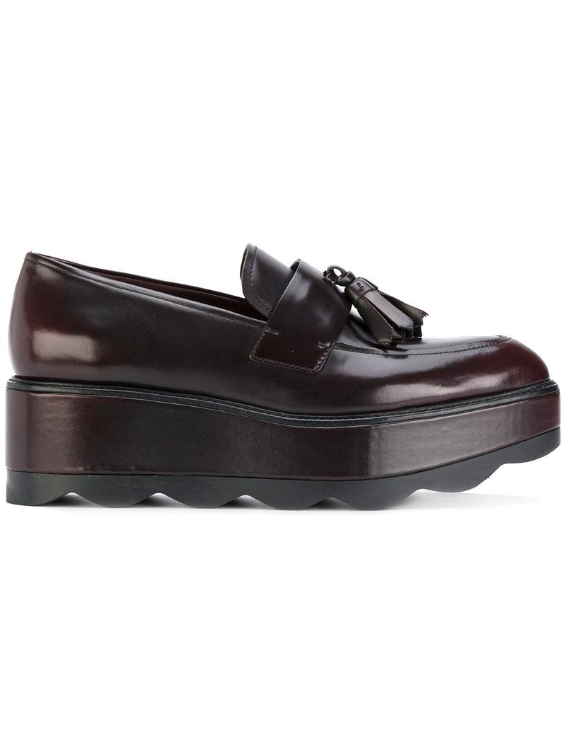 prada platform loafers lyst prada platform loafers in brown prada platform loafers lyst prada platform loafers in brown