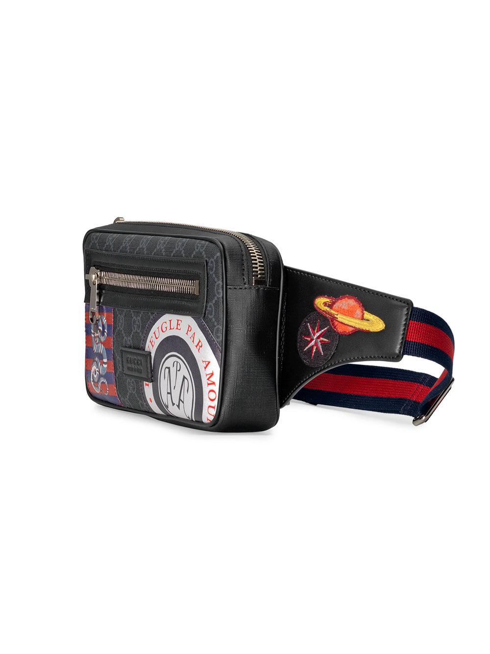 gucci night courrier waist bag gg supreme soft black