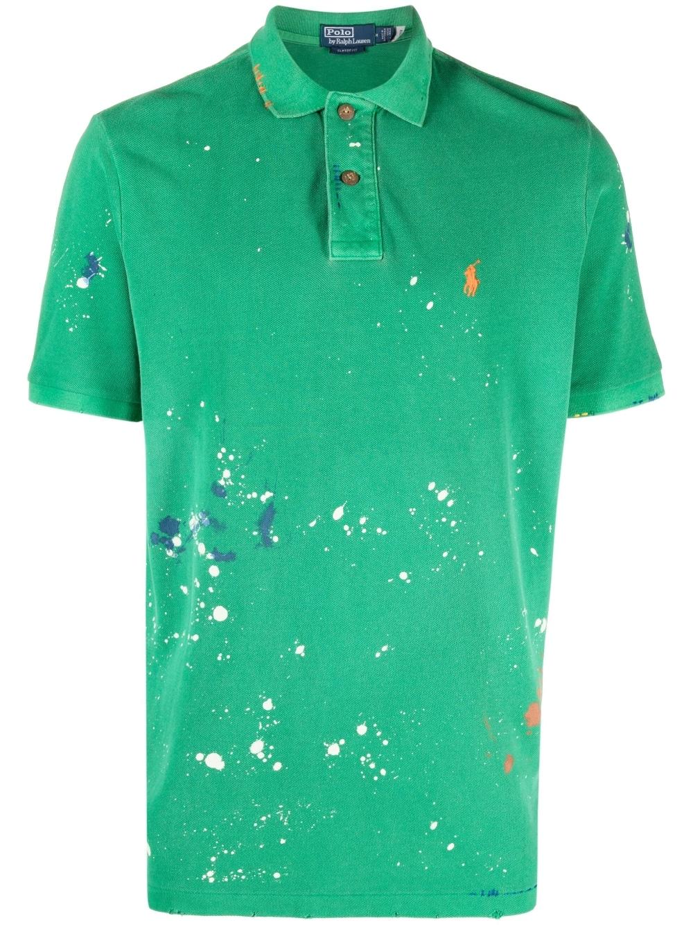 Polo Ralph Lauren Paintsplatter Polo Shirt in Green for Men Lyst Canada