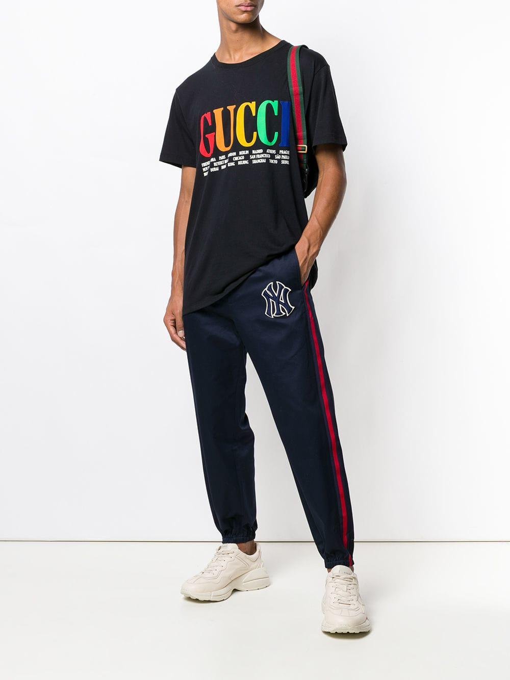 Gucci Ny Yankees Tailored Track Trousers in Blue for Men | Lyst