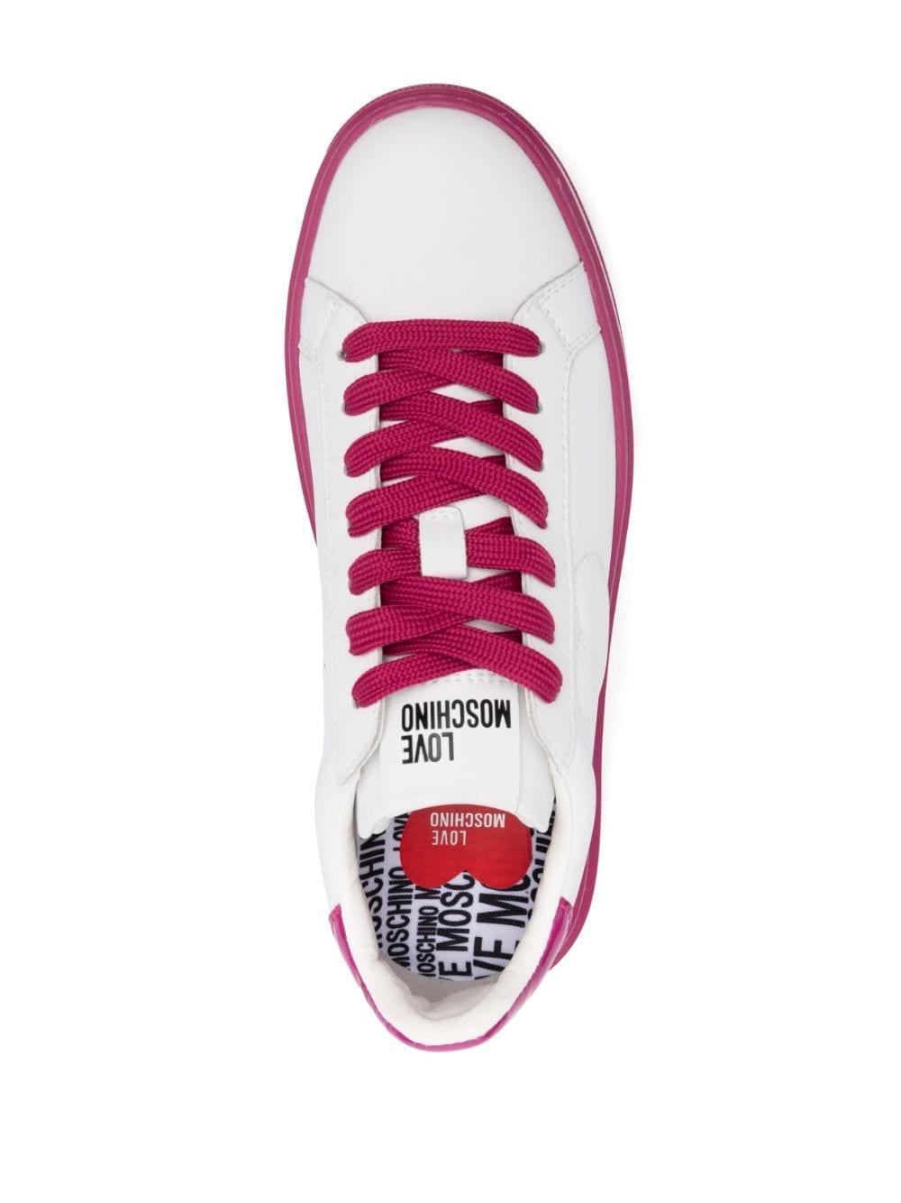 Love Moschino Logo-print Lace-up Sneakers in Pink | Lyst