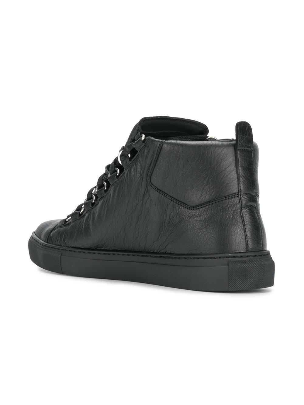 Balenciaga Arena High-top Leather Trainers in Black for Men | Lyst