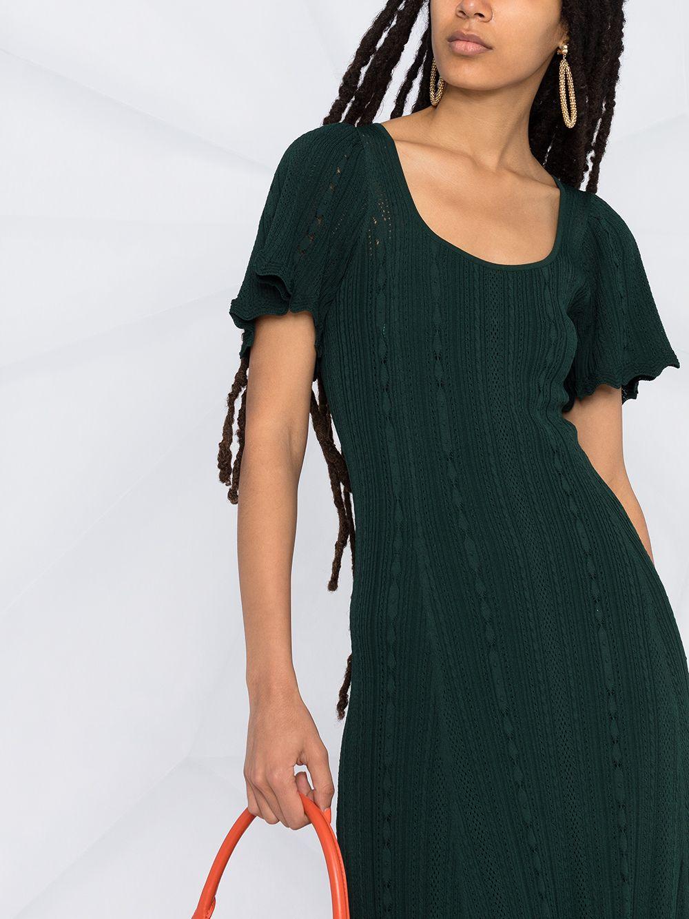 Sandro Marly Knitted Dress in Green | Lyst UK