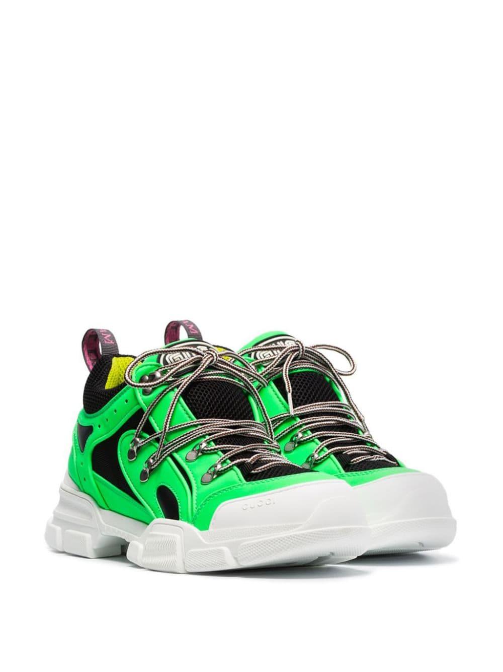 Gucci Rubber Green And Black Flashtrek Leather And Mesh Sneakers for ...
