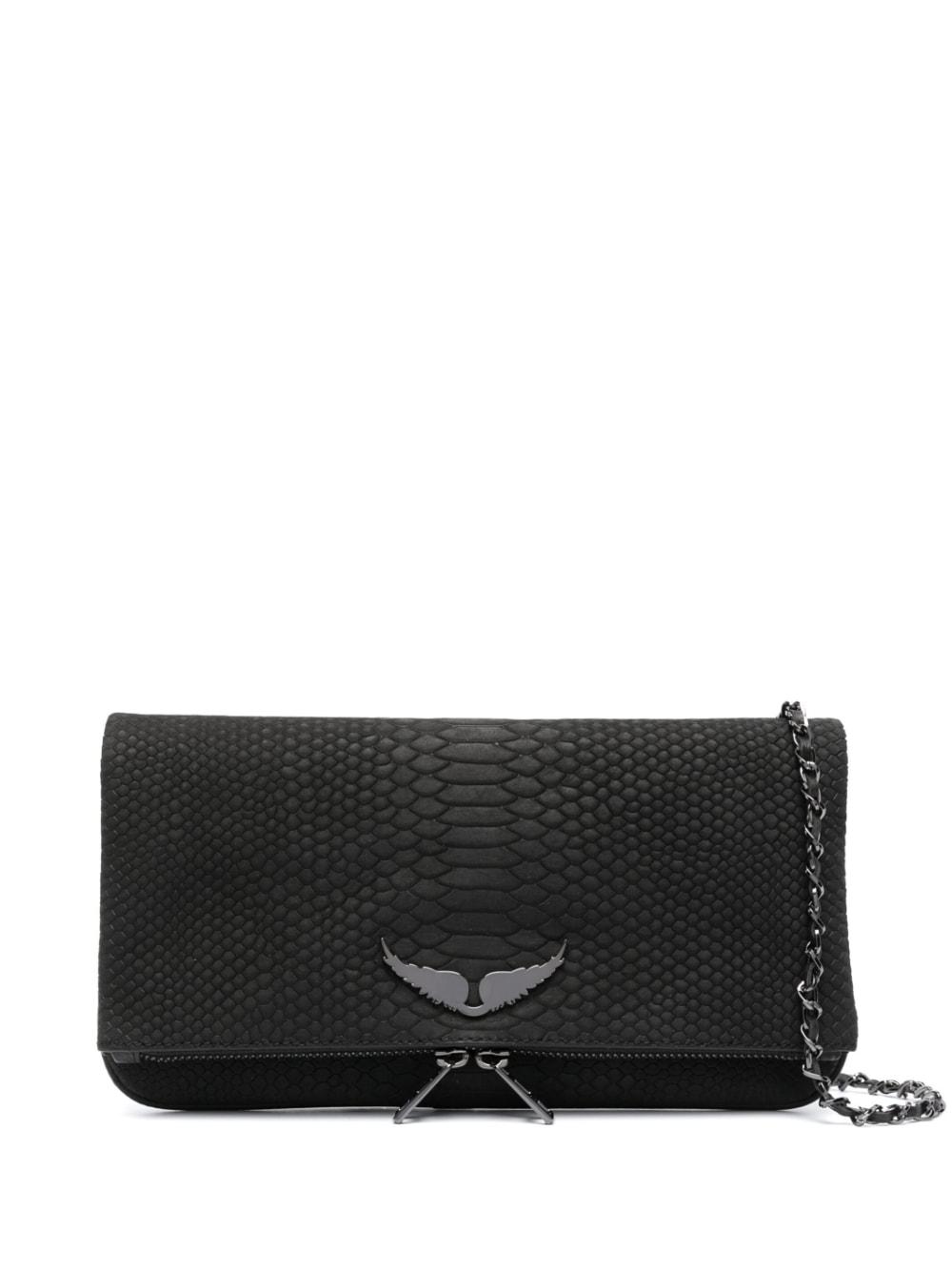 Zadig & Voltaire Crocembossed Crossbody Bag in Black Lyst
