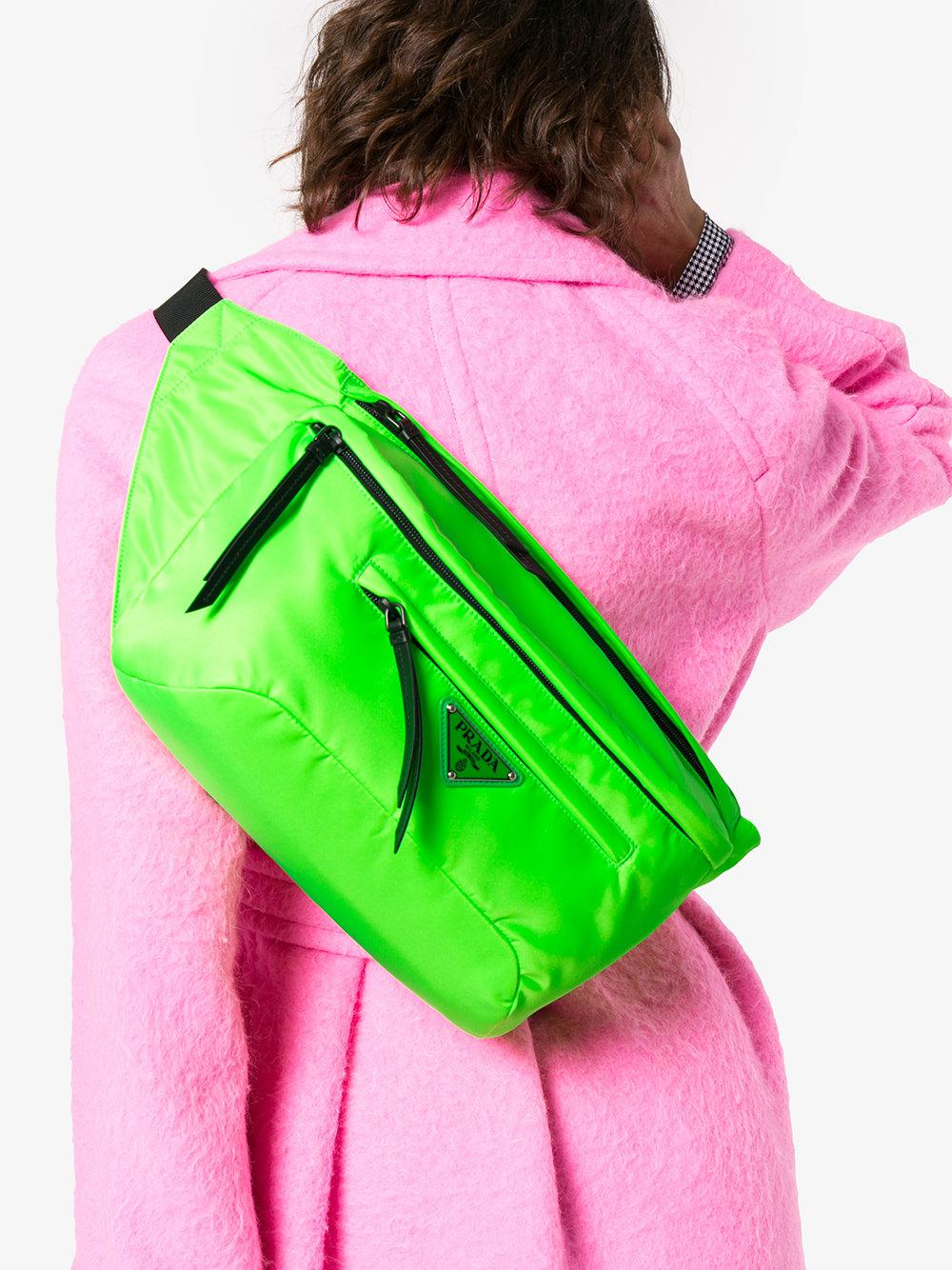 Prada Synthetic Fluorescent Nylon Belt Bag in Green - Lyst