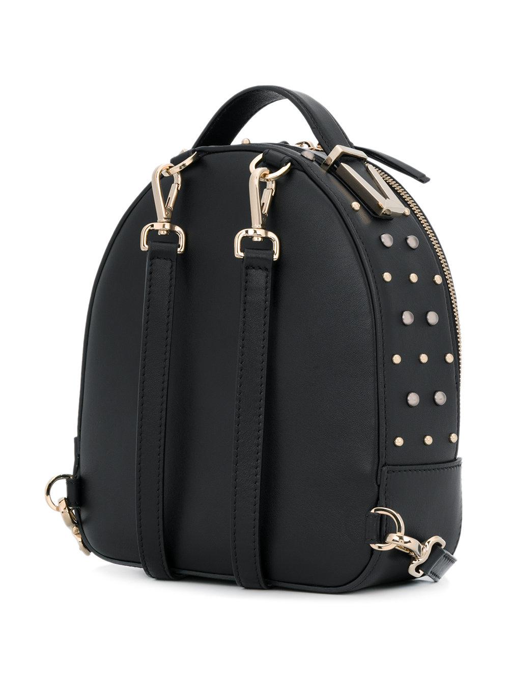 Versace Leather Studded Medusa Backpack in Black - Lyst