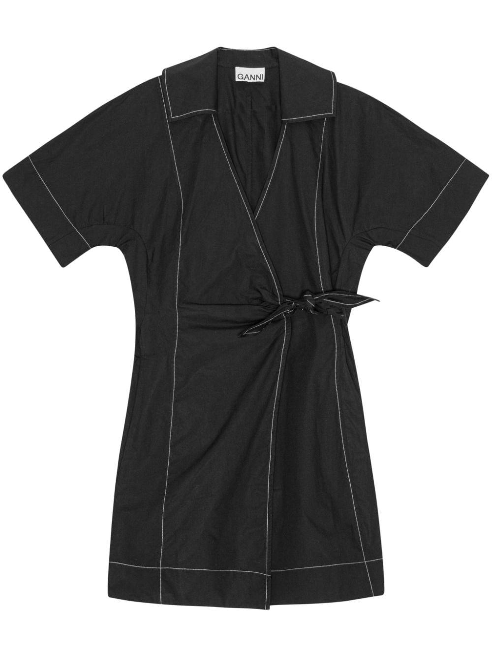 Black contrast stitch dress deals