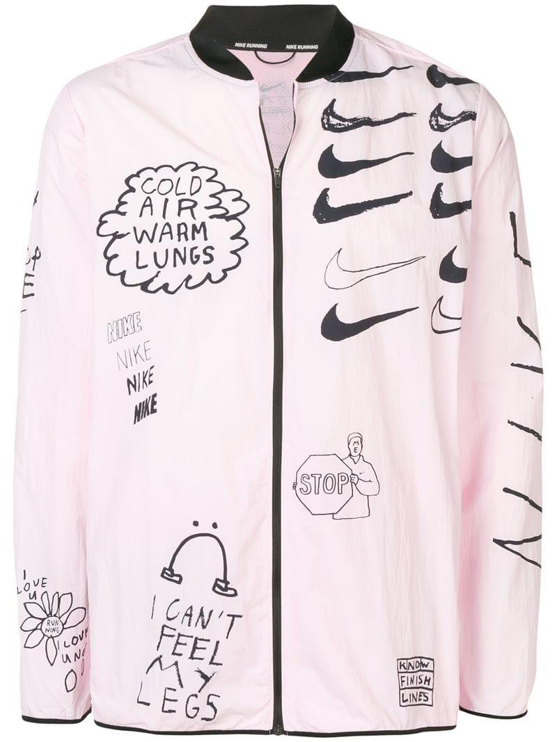 Nike Nathan Bell Printed Running Jacket in Pink for Men | Lyst Canada