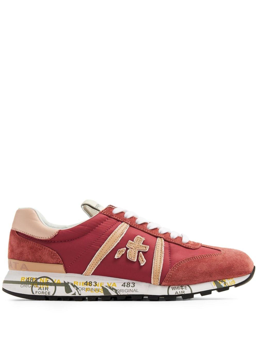 Premiata Lucyd Panelled Suede Sneakers in Red | Lyst