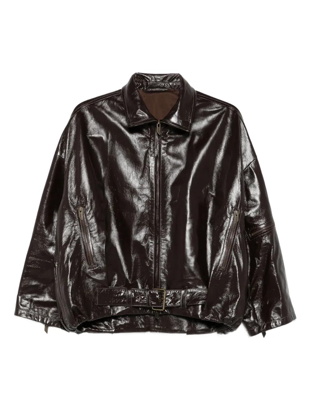 レザージャケット・コート SALVATORE SANTORO DARK BROWN LEATHER CASUAL JACKET SALVATORE SANTORO - Leather jacket | Leam Roma - Luxury